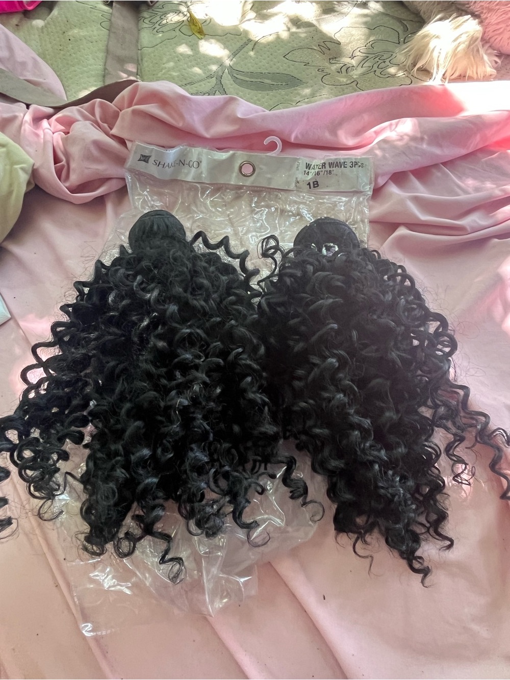 Water Wave 2pcs Curly Clip-In Extensions - Black (1B)